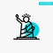 Landmarks, Liberty, Of, Statue, Usa turquoise highlight circle point Vector icon