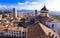 Landmarks of northern Italy - medieval Bergamo. panoramic view of old town
