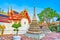 Landmarks of Wat Pho temple, Bangkok, Thailand