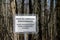 Landmines in forest sign in Doeberitzer heide Brandenburg Germany