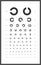 Landolt C chart for an eye test. Ophthalmic test poster template.
