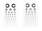 Landolt C Eye Test Chart broken ring blurred medical illustration. Japanese vision test line vector sketch style outline