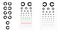Landolt C Eye Test Chart broken ring medical illustration. Japanese vision line vector sketch style outline isolated