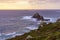 Lands End coastline landscape, with the Longships Lighthouse, Cornwall