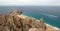 Lands End and Divorce Beach as seen from top of Mt Solmar in Cabo San Lucas Baja Mexico