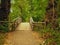 Landscape abandoned park old bridge, trail