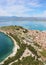 Landscape from above of Nafplio Argolis Greece - drone view