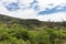 Landscape of Aderdare mountain. A blue sky over green jungle. Kenya