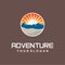 Landscape adventure mountain logo Graphic Vector Stock. Outdoor Peak Adventure Logo sign Template. Hiking Club Expedition Logo