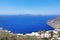 Landscape of the Aegean sea as seen from caldera Santorini island Greece