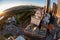 Landscape aerial picture of Sydney city CBD high rise building during sunrising, Australia