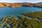 Landscape aerial view of the Hunter River in Prince Frederick Harbor in the remote North Kimberley of Australia