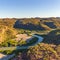 Landscape aerial view of the Hunter River in Prince Frederick Harbor in the remote North Kimberley of Australia