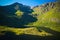 Landscape with Agvatnet lake near A village, Moskenesoya, Lofoten, Norway