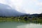 Landscape of Aiguebelette lake in France