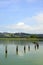 Landscape of Aiguebelette lake in France