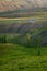 Landscape of alpine meadow with sunrise scenery