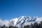 Landscape Alpine mountain cover with snow in winter