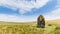 Landscape with ancient standing stone in Brecon Beacons National