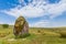 Landscape with ancient standing stone in Brecon Beacons National