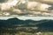 Landscape of Anton Valley and La India Dormida Mountains in Panama on a cloudy day.