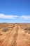 Landscape of arid, barren highland in Savanna Desert in rural South Africa with copyspace. Dry, empty, vacant, remote