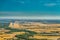 Landscape around Madrid Barajas  International Airport, Spain, Pilots view during approach - aerial view