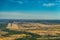 Landscape around Madrid Barajas  International Airport, Spain, Pilots view during approach - aerial view