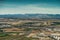 Landscape around Madrid Barajas  International Airport, Spain, Pilots view during approach - aerial view