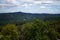 Landscape around the Nordschleife race track with the highest mountain in the Eifel Hohe Acht