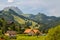 Landscape around small town of Gruyeres