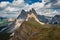 The landscape around the top of Seceda peak, Dolomites, Italy