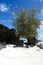 Landscape of Arutanga island in Aitutaki Lagoon Cook Islands