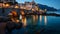 Landscape with Atrani town at famous amalfi coast