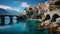 Landscape with Atrani town at famous amalfi coast