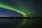Landscape with Aurora borealis. Northern Sweden