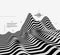 Landscape background. Terrain. Black and white background. Pattern with optical illusion. Vector illustration.