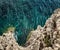 The landscape of the balearic sea and improbable mountains, azure water, top view