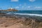 Landscape of Barra Lighthouse. Postcard from the city of Salvador Bahia Brazil