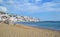 Landscape of Batsi beach in Andros island Cyclades Greece