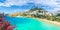 Landscape with beach and castle at Lindos village of  Rhodes