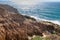 Landscape and beach view from Torrey Pines State Reserve and Beach in San Diego, California
