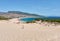 Landscape beachscape from dunes of playa de bolonia, august 2020