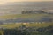 Landscape of Beaujolais land with first lights of the day