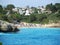 Landscape of the beautiful bay of Cala Mandia with a wonderful turquoise sea,Porto Cristo, Majorca, Spain