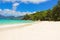 Landscape of beautiful exotic tropical beach at