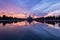 Landscape of beautiful sunset sky at Central Mosque, Southern of Thailand