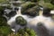 Landscape of Becky Falls waterfall in Dartmoor National Park Eng