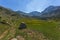 Landscape of Begovitsa River Valley, Yalovarnika and The Tooth peaks, Pirin Mountain, Bulgaria