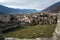 Landscape of Bellinzona town from Castelgrande